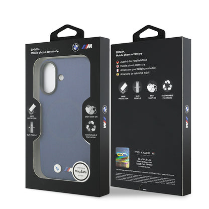 Apple iPhone 17 Kılıf BMW Orjinal Lisanslı M-safe Şarj Özellikli Metal Logolu Delikli M Dizayn Deri Kapak Füme