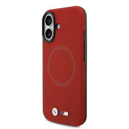 Apple iPhone 17 Kılıf BMW Orjinal Lisanslı M-safe Şarj Özellikli Metal Logolu Delikli M Dizayn Deri Kapak Lacivert