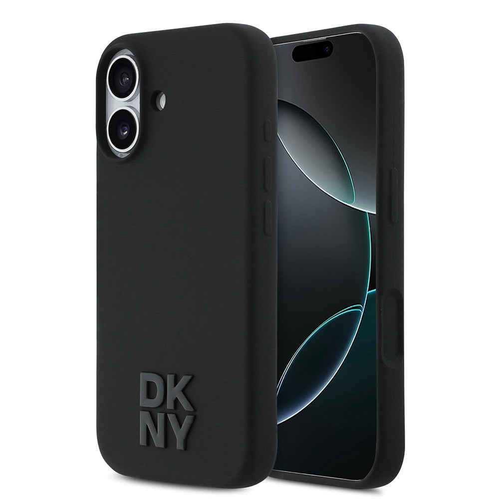 Apple iPhone 17 Kılıf DKNY Orjinal Lisanslı M-safe Şarj Özellikli Metal Logolu Silikon Kapak