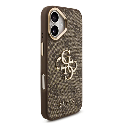 Apple iPhone 17 Kılıf Guess Orjinal Lisanslı 4G Büyük Metal Logolu Kalın Askılı Kapak Siyah