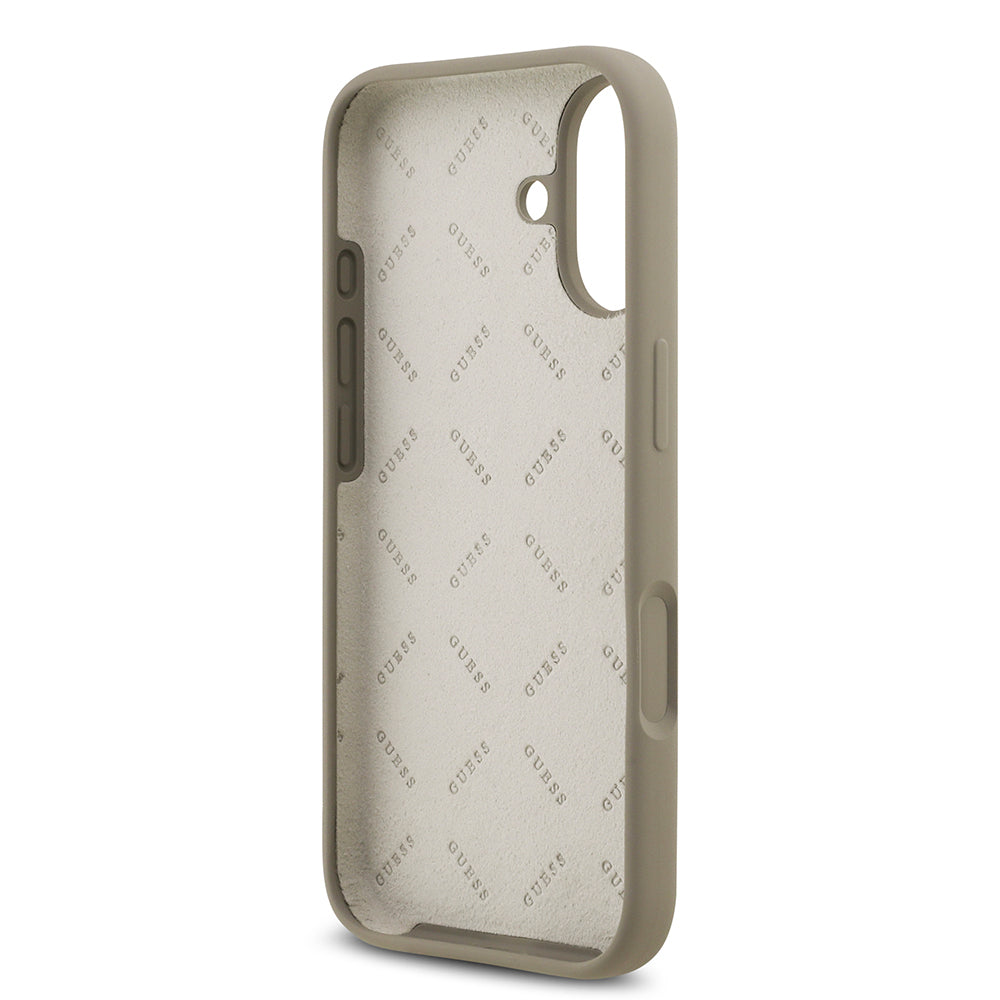 Apple iPhone 17 Kılıf Guess Orjinal Lisanslı Grained Yazı Logolu Kapak Siyah