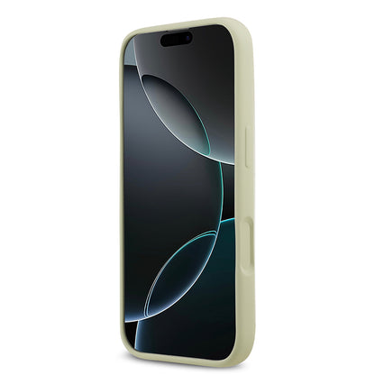 Apple iPhone 17 Kılıf Guess Orjinal Lisanslı Grained Yazı Logolu Kapak Yeşil