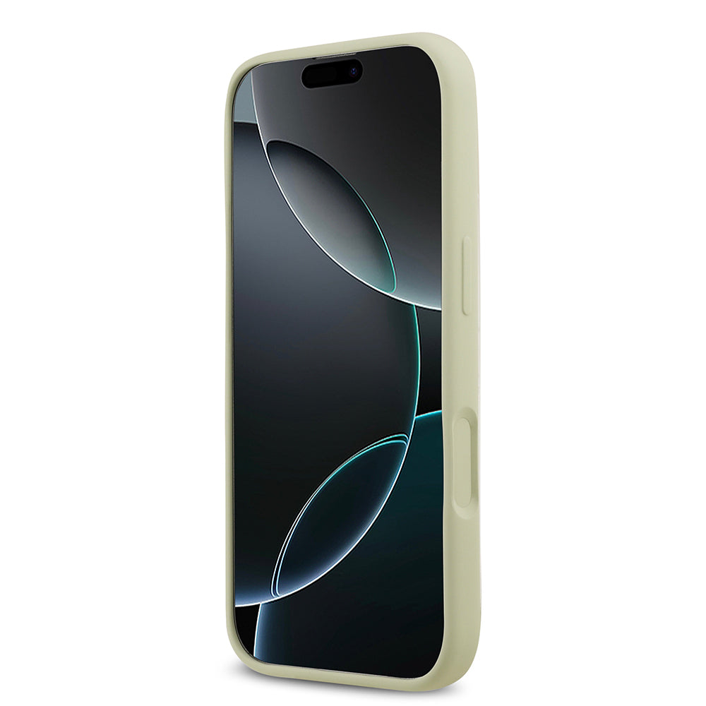 Apple iPhone 17 Kılıf Guess Orjinal Lisanslı Grained Yazı Logolu Kapak Pembe