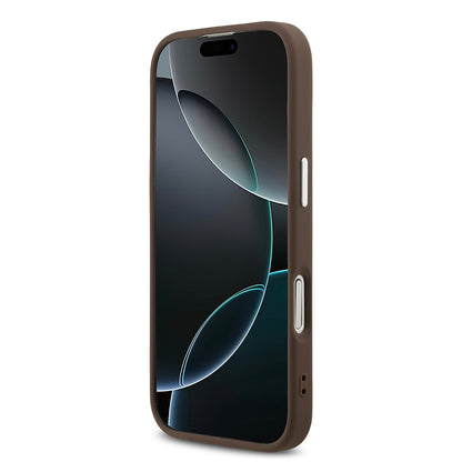 Apple iPhone 17 Kılıf Guess Orjinal Lisanslı M-safe Şarj Özellikli 4G Klasik Yazı Logolu Kapak Siyah