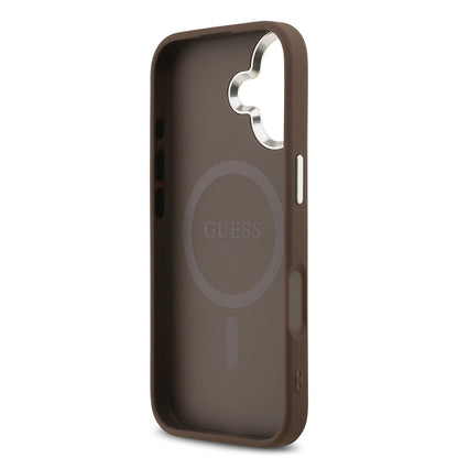 Apple iPhone 17 Kılıf Guess Orjinal Lisanslı M-safe Şarj Özellikli 4G Klasik Yazı Logolu Kapak Siyah
