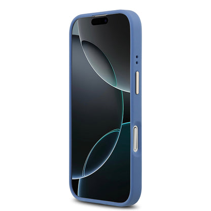 Apple iPhone 17 Kılıf Guess Orjinal Lisanslı M-safe Şarj Özellikli Gold Metal Kamera Çerçeveli PU Deri 4G Desenli Yazı Logolu Kapak Siyah