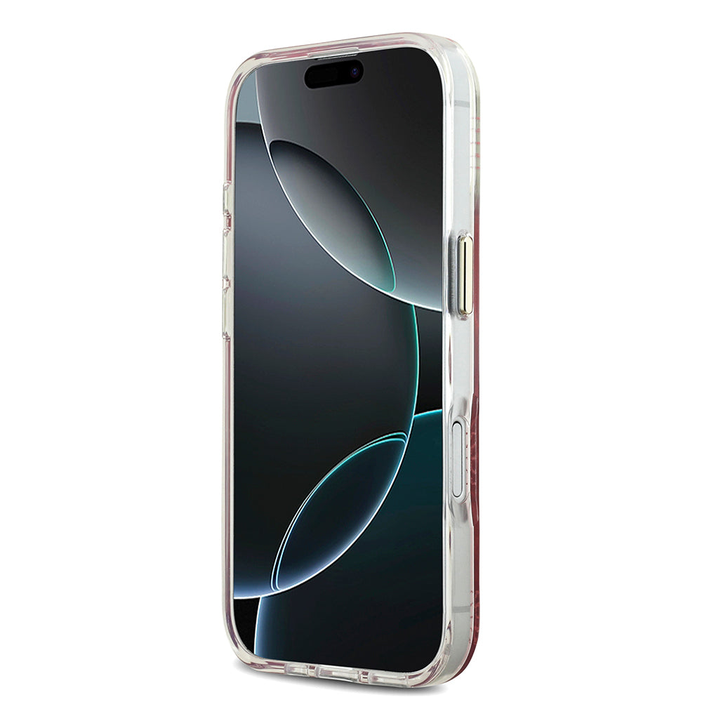 Apple iPhone 17 Kılıf Guess Orjinal Lisanslı M-safe Şarj Özellikli Simli Peony Desenli Silikon Kapak Siyah