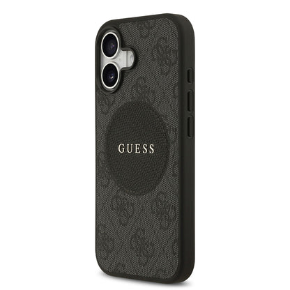 Apple iPhone 17 Kılıf Guess Orjinal Lisanslı M-safe Şarj Özellikli Yazı Logolu Circle Classic Kapak Pembe