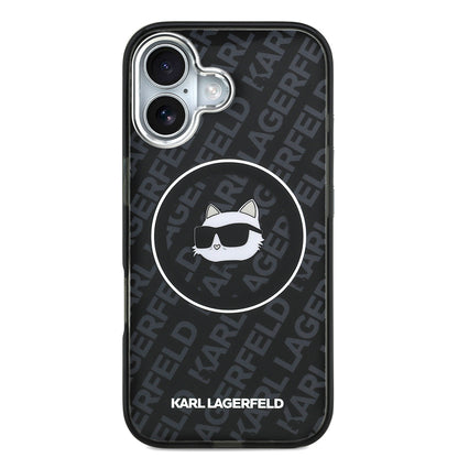 Apple iPhone 17 Kılıf Karl Lagerfeld Orjinal Lisanslı IML Baskılı Choupette Heads Kapak Siyah