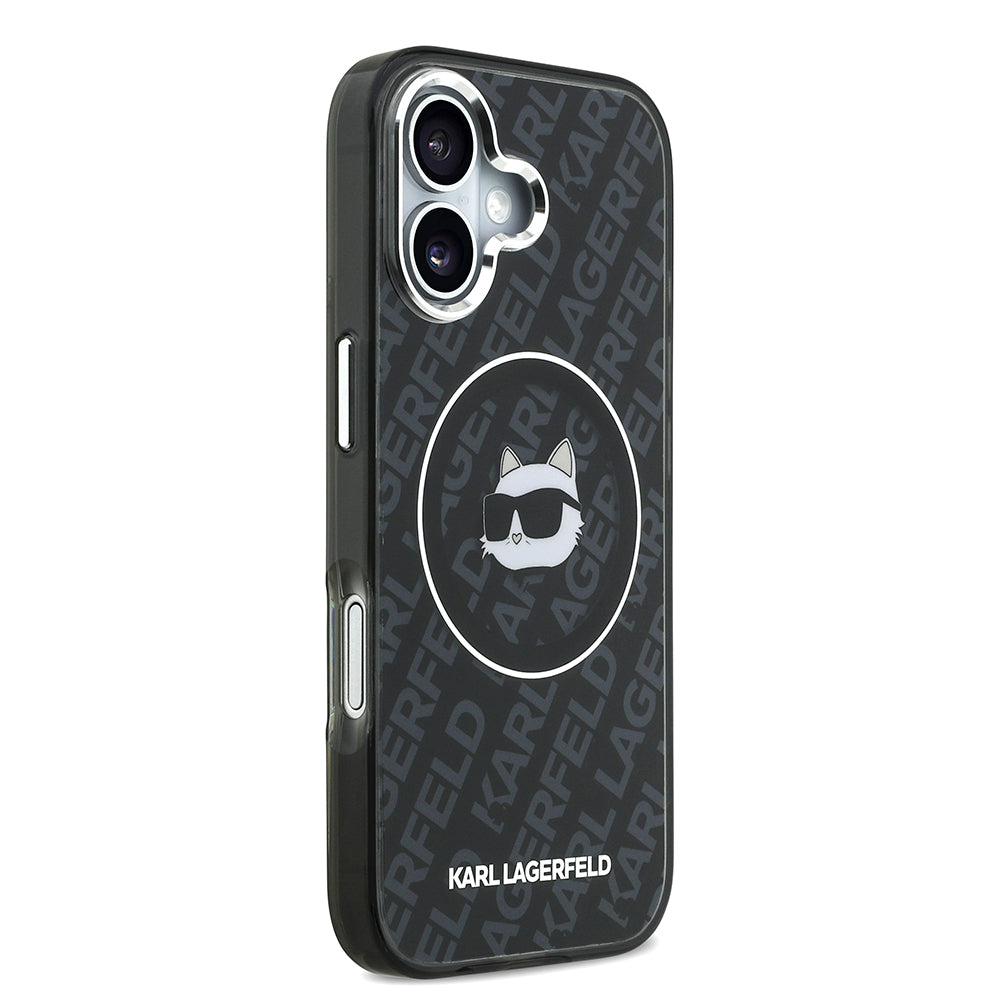 Apple iPhone 17 Kılıf Karl Lagerfeld Orjinal Lisanslı IML Baskılı Choupette Heads Kapak Siyah