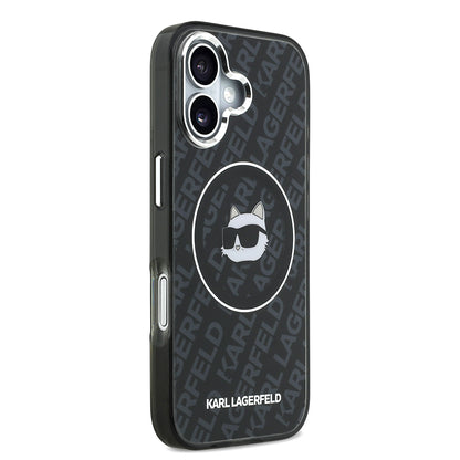 Apple iPhone 17 Kılıf Karl Lagerfeld Orjinal Lisanslı IML Baskılı Choupette Heads Kapak Siyah