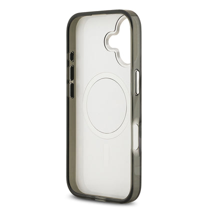 Apple iPhone 17 Kılıf Karl Lagerfeld Orjinal Lisanslı M-safe Şarj Özellikli IML Leopar Baskılı Kapak Siyah