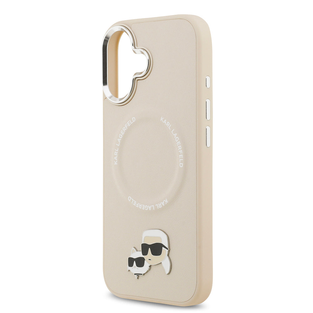 Apple iPhone 17 Kılıf Karl Lagerfeld Orjinal Lisanslı M-safe Şarj Özellikli Metal Kamera ve Buton Tasarımlı K&C PU Deri Kapak Siyah