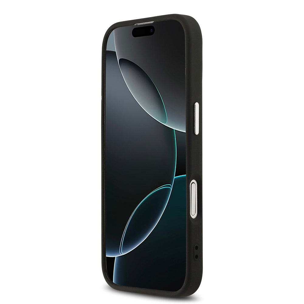 Apple iPhone 17 Kılıf Karl Lagerfeld Orjinal Lisanslı M-safe Şarj Özellikli Metal Kamera ve Buton Tasarımlı Paris RSG PU Deri Kapak Siyah