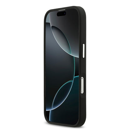 Apple iPhone 17 Kılıf Karl Lagerfeld Orjinal Lisanslı Metal Logolu K&C Heads Pin Kapak Siyah