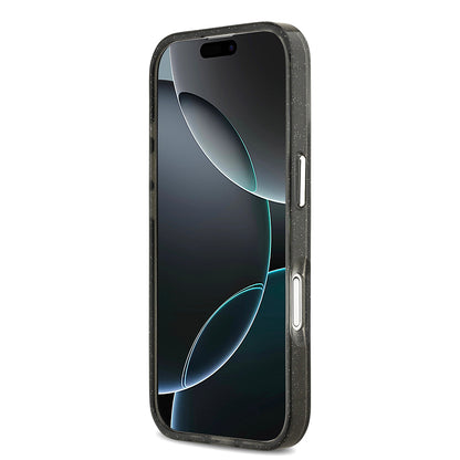 Apple iPhone 17 Kılıf Karl Lagerfeld Orjinal Lisanslı Parlayan Simli Karl & Choupette Heads Kapak Gri