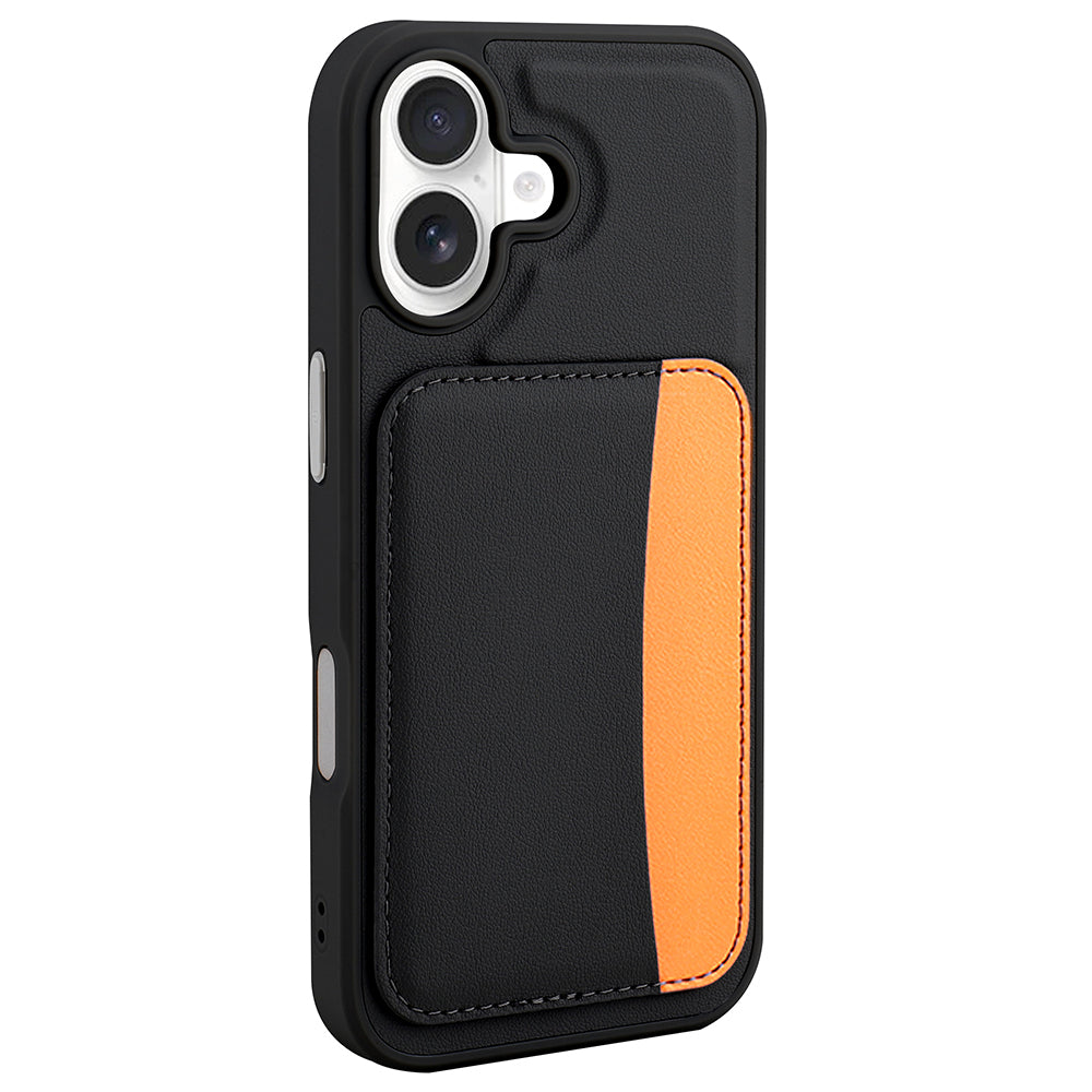 Apple iPhone 17 Kılıf Kartlıklı Zore X-Kart Silikon Kapak Turuncu