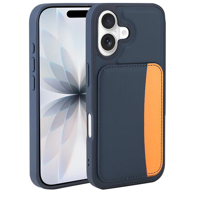 Apple iPhone 17 Kılıf Kartlıklı Zore X-Kart Silikon Kapak Turuncu