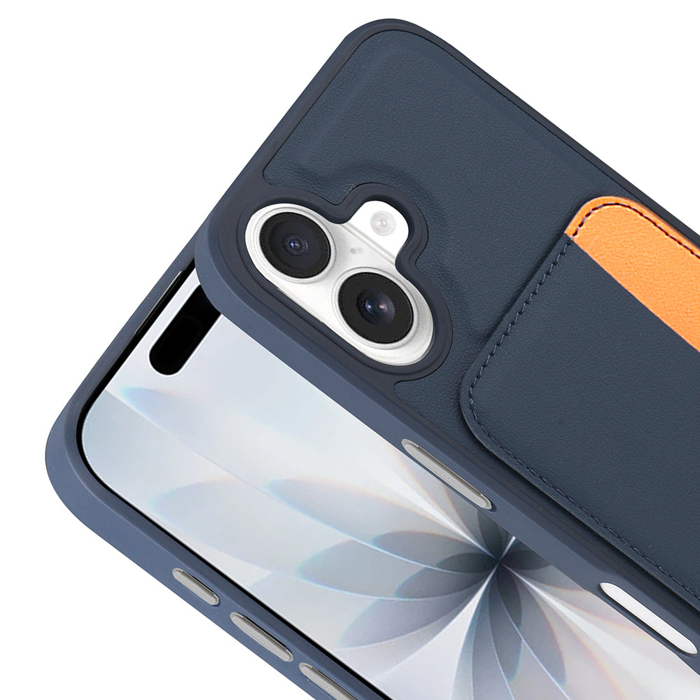 Apple iPhone 17 Kılıf Kartlıklı Zore X-Kart Silikon Kapak Turuncu