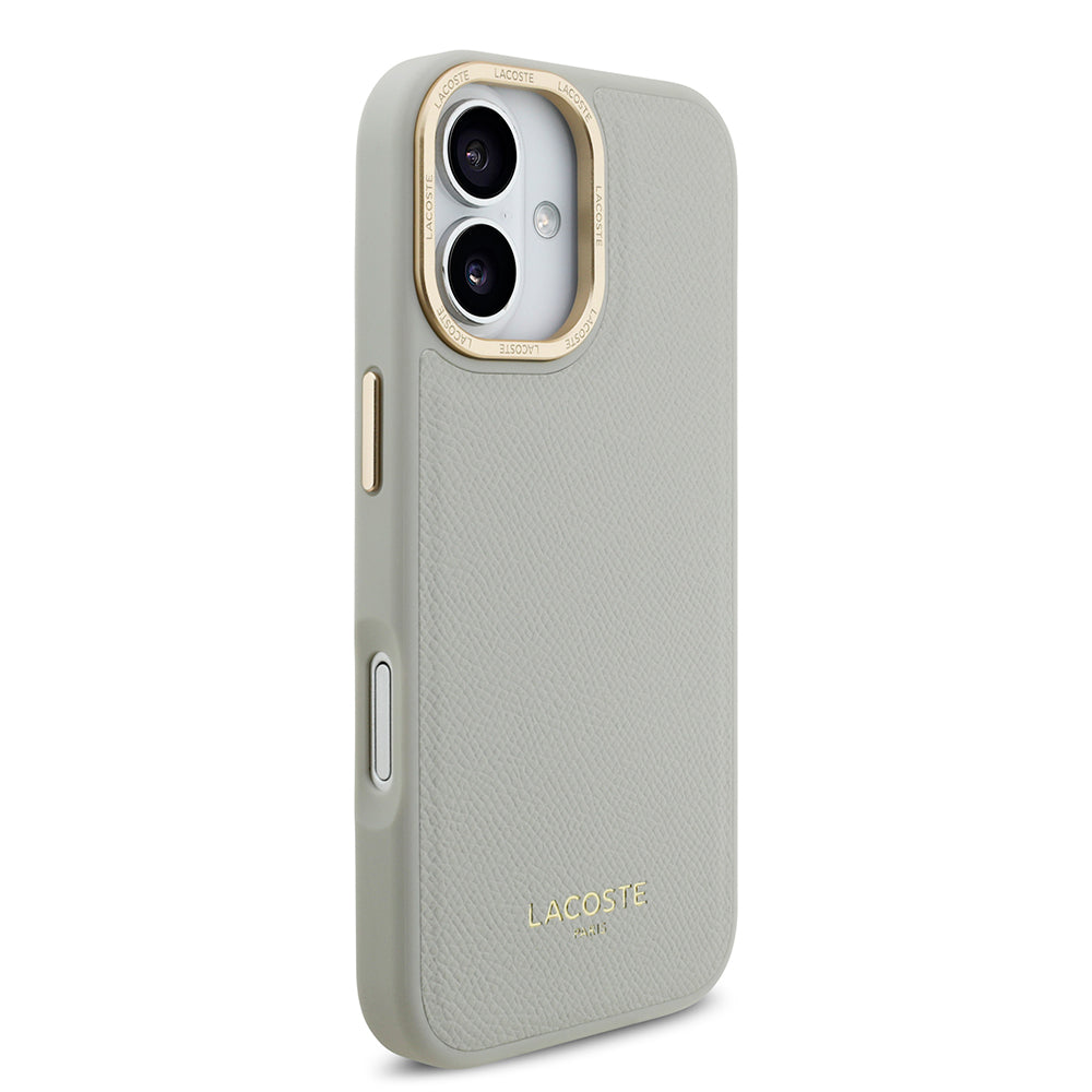 Apple iPhone 17 Kılıf Lacoste Orjinal Lisanslı M-safe Şarj Özellikli Champs Elysees PU Deri Tasarımlı Kapak Pembe