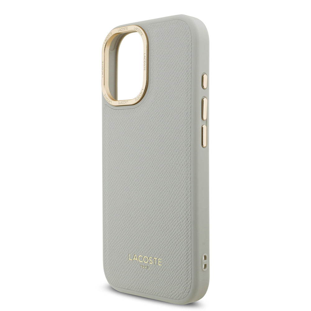 Apple iPhone 17 Kılıf Lacoste Orjinal Lisanslı M-safe Şarj Özellikli Champs Elysees PU Deri Tasarımlı Kapak Siyah