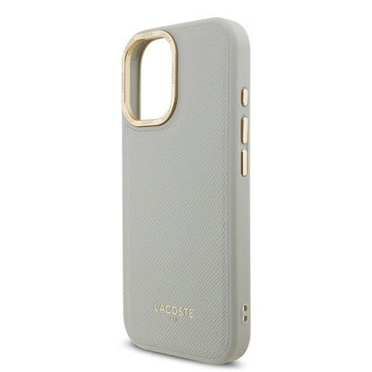 Apple iPhone 17 Kılıf Lacoste Orjinal Lisanslı M-safe Şarj Özellikli Champs Elysees PU Deri Tasarımlı Kapak Siyah