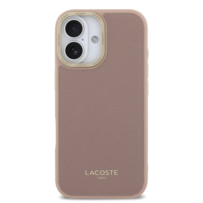 Apple iPhone 17 Kılıf Lacoste Orjinal Lisanslı M-safe Şarj Özellikli Champs Elysees PU Deri Tasarımlı Kapak Siyah