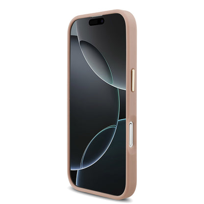 Apple iPhone 17 Kılıf Lacoste Orjinal Lisanslı M-safe Şarj Özellikli Champs Elysees PU Deri Tasarımlı Kapak Pembe