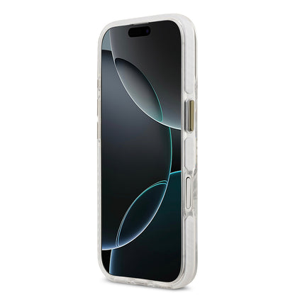 Apple iPhone 17 Kılıf Lacoste Orjinal Lisanslı M-safe Şarj Özellikli Gold Timsah Logolu Buzlu Kapak Beyaz