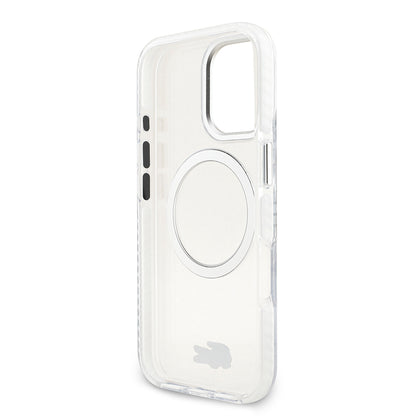 Apple iPhone 17 Kılıf Lacoste Orjinal Lisanslı M-safe Şarj Özellikli İkonik Timsah Logolu Buzlu Kapak Gri