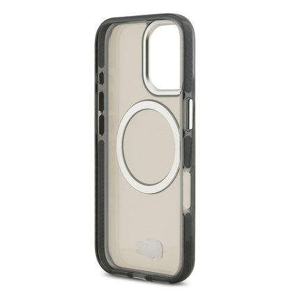 Apple iPhone 17 Kılıf Lacoste Orjinal Lisanslı M-safe Şarj Özellikli İkonik Timsah Logolu Buzlu Kapak Gri