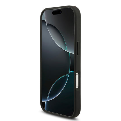 Apple iPhone 17 Kılıf Lacoste Orjinal Lisanslı M-safe Şarj Özellikli PU Pike Desenli Metal Logolu Kartlıklı Kapak Lacivert