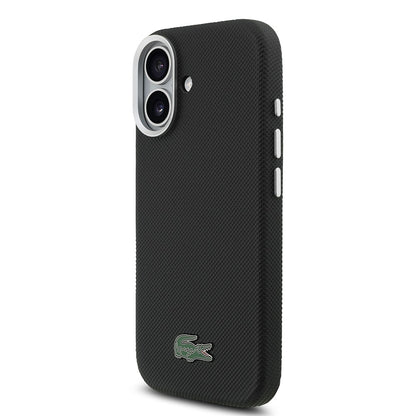 Apple iPhone 17 Kılıf Lacoste Orjinal Lisanslı M-Safe Şarj Özellikli PVC Pike Desenli Arka Yüzey İkonik Timsah Dokuma Logolu Kapak