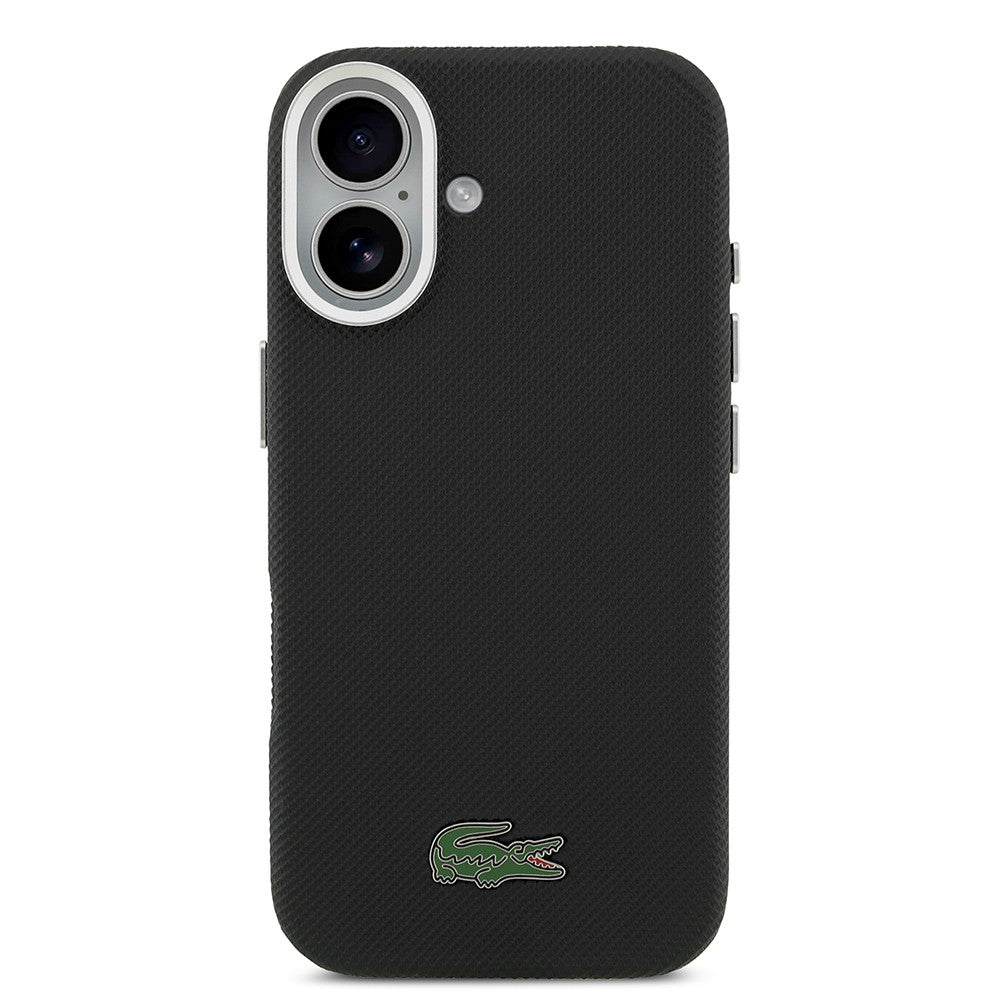 Apple iPhone 17 Kılıf Lacoste Orjinal Lisanslı M-Safe Şarj Özellikli PVC Pike Desenli Arka Yüzey İkonik Timsah Dokuma Logolu Kapak