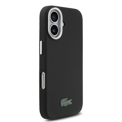 Apple iPhone 17 Kılıf Lacoste Orjinal Lisanslı M-Safe Şarj Özellikli PVC Pike Desenli Arka Yüzey İkonik Timsah Dokuma Logolu Kapak