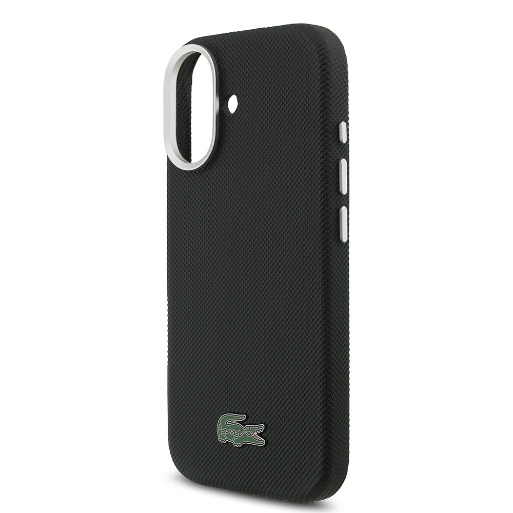 Apple iPhone 17 Kılıf Lacoste Orjinal Lisanslı M-Safe Şarj Özellikli PVC Pike Desenli Arka Yüzey İkonik Timsah Dokuma Logolu Kapak