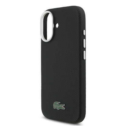 Apple iPhone 17 Kılıf Lacoste Orjinal Lisanslı M-Safe Şarj Özellikli PVC Pike Desenli Arka Yüzey İkonik Timsah Dokuma Logolu Kapak
