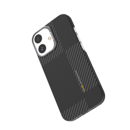 Apple iPhone 17 Kılıf M-safe Şarj Özellikli 600D Metal Kamera Çerçeveli Raptic Aramid Fiber Geotik Serisi Kapak Siyah