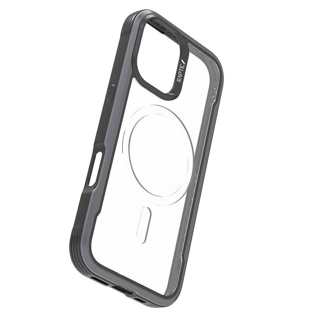 Apple iPhone 17 Kılıf M-safe Şarj Özellikli Airbagli Raptic Shield Serisi Şeffaf Arka Yüzey Kapak Siyah