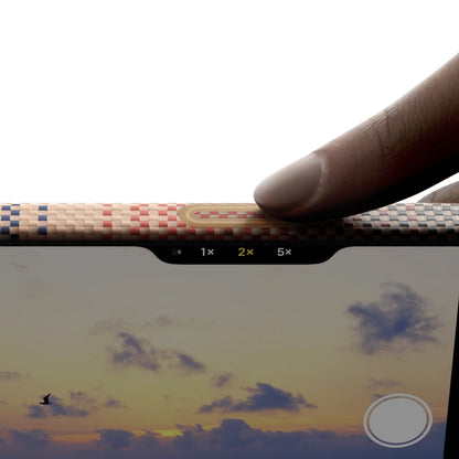 Apple iPhone 17 Kılıf M-safe Şarj Özellikli Aramid Fiber Pitaka Tactile Woven Sunset-Moonrise Serisi Kapak Mavi