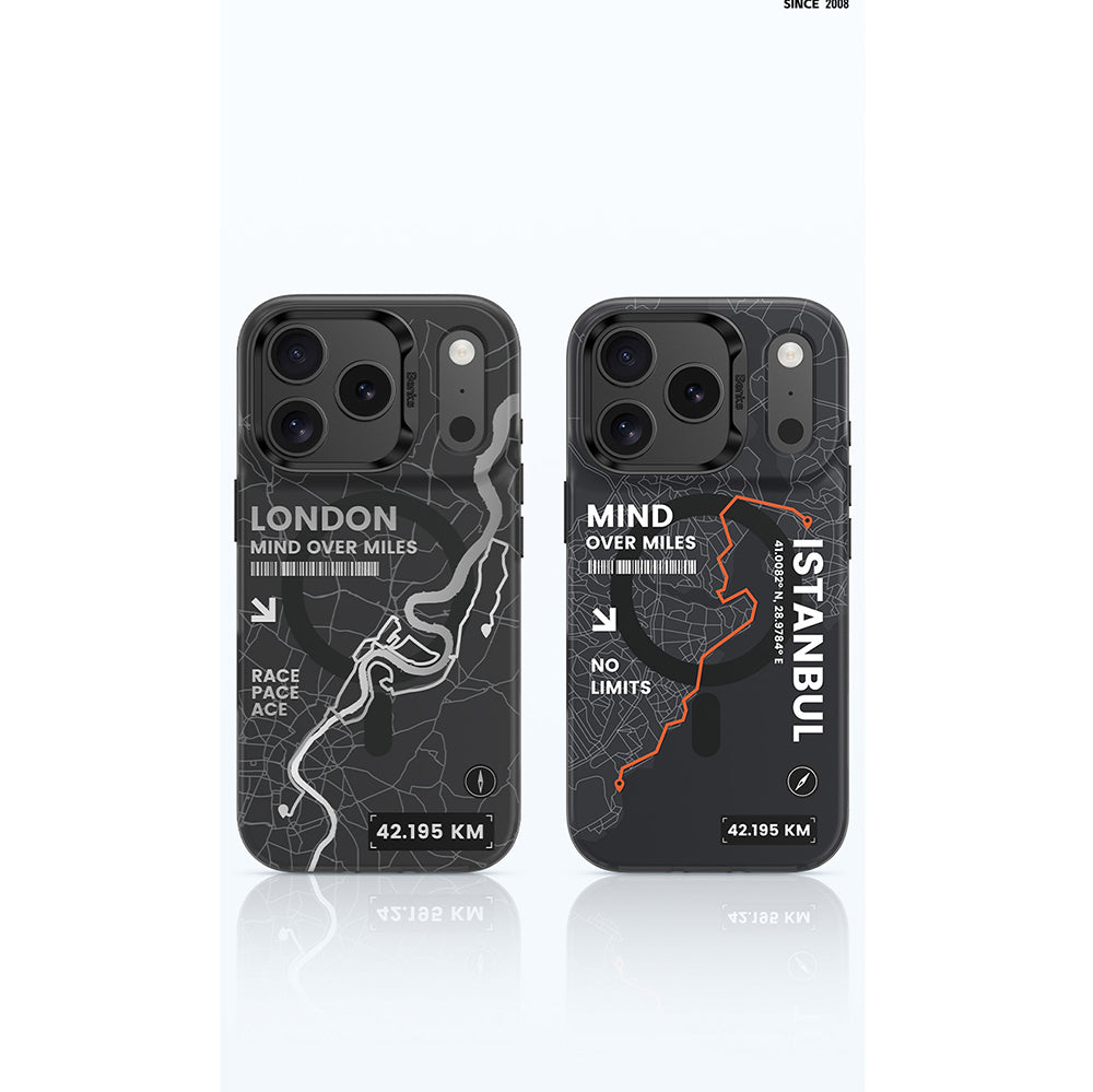 Apple iPhone 17 Kılıf M-safe Şarj Özellikli Benks City Serisi Kapak Siyah-Turuncu