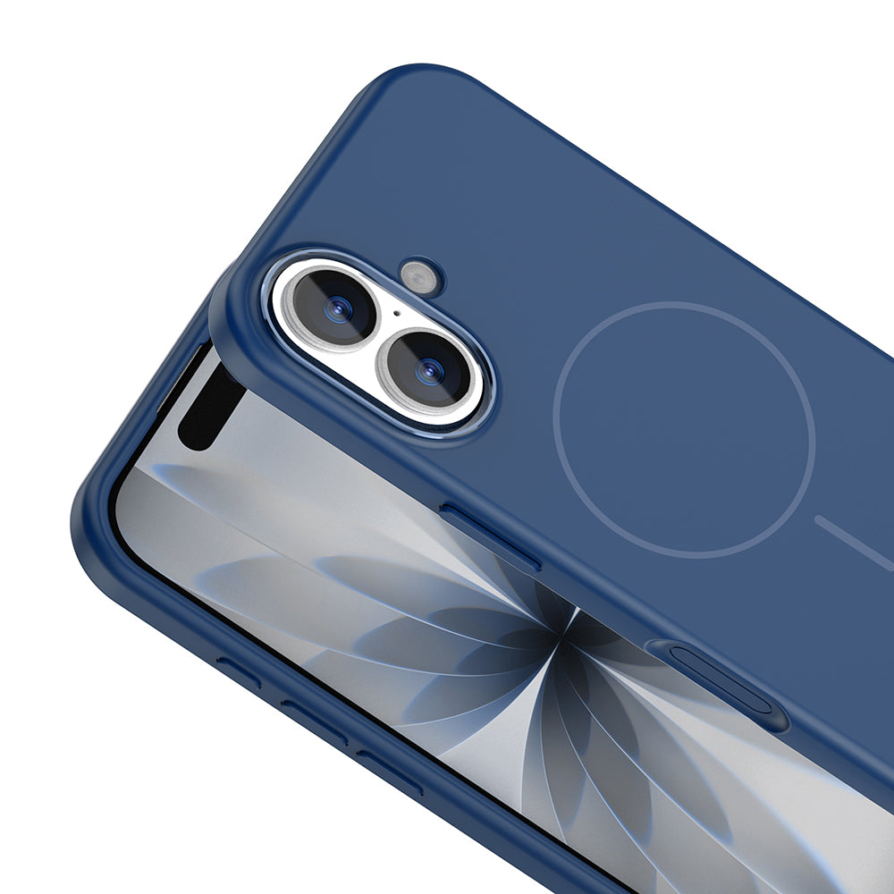 Apple iPhone 17 Kılıf M-Safe Şarj Özellikli Metal Kamera Çerçeveli Zore Edi Silikon Kapak Turuncu