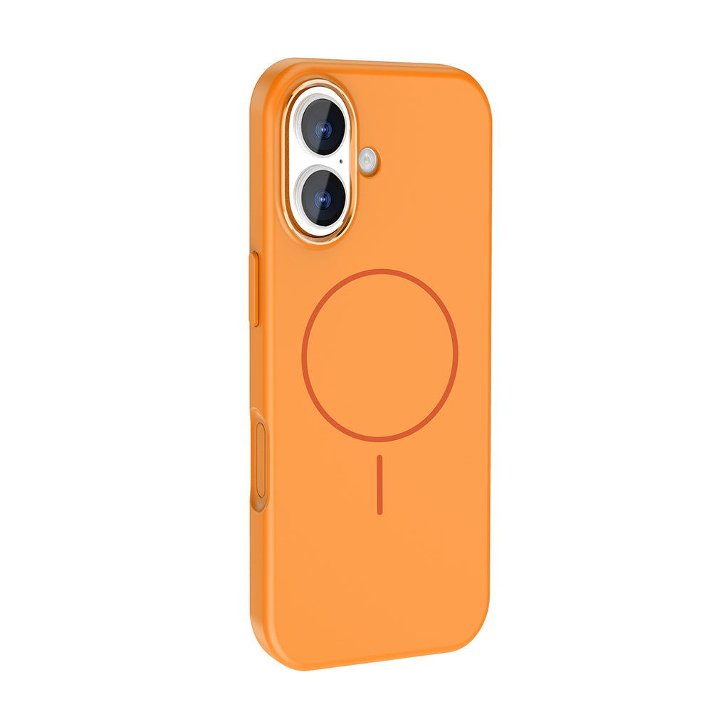 Apple iPhone 17 Kılıf M-Safe Şarj Özellikli Metal Kamera Çerçeveli Zore Edi Silikon Kapak Titanyum-Gri