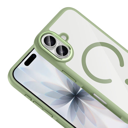 Apple iPhone 17 Kılıf M-Safe Şarj Özellikli Metal Kamera Çerçeveli Zore Tiko Kapak Mavi