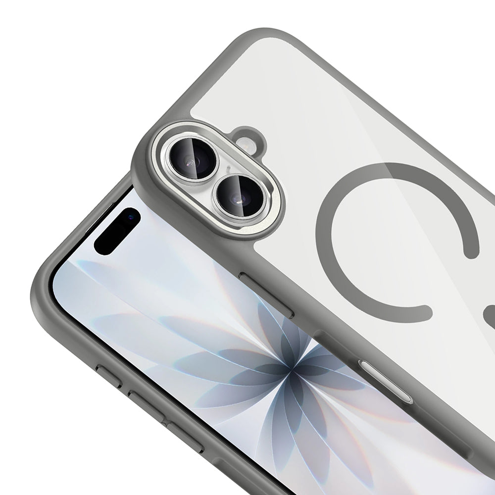 Apple iPhone 17 Kılıf M-Safe Şarj Özellikli Metal Kamera Çerçeveli Zore Tiko Kapak Lila