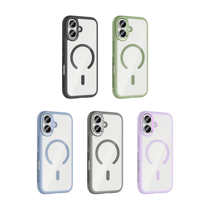 Apple iPhone 17 Kılıf M-Safe Şarj Özellikli Metal Kamera Çerçeveli Zore Tiko Kapak Yeşil