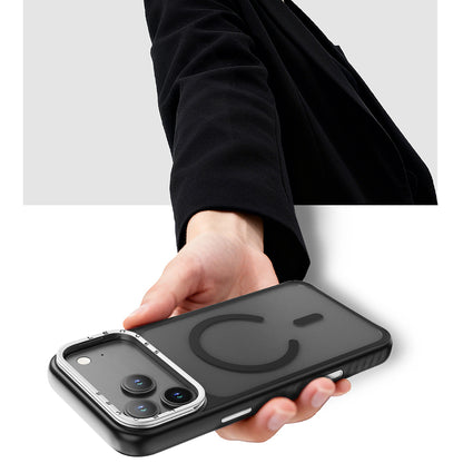 Apple iPhone 17 Kılıf M-safe Şarj Özellikli Metal Kamera Standlı Lenyes CK226 PC Kapak Turuncu