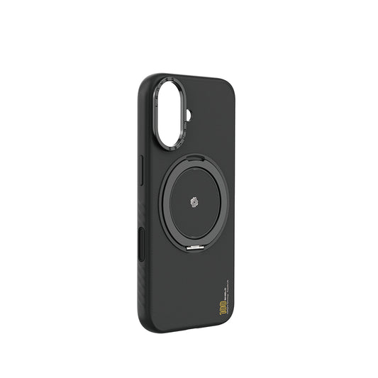 Apple iPhone 17 Kılıf M-safe Şarj Özellikli Metal Standlı Lenyes CK225 Kevlar Kapak
