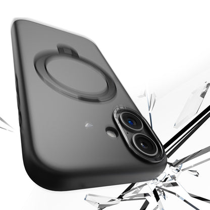 Apple iPhone 17 Kılıf M-safe Şarj Özellikli Metal Standlı Sıvı Silikon Lenyes CK223 Kapak