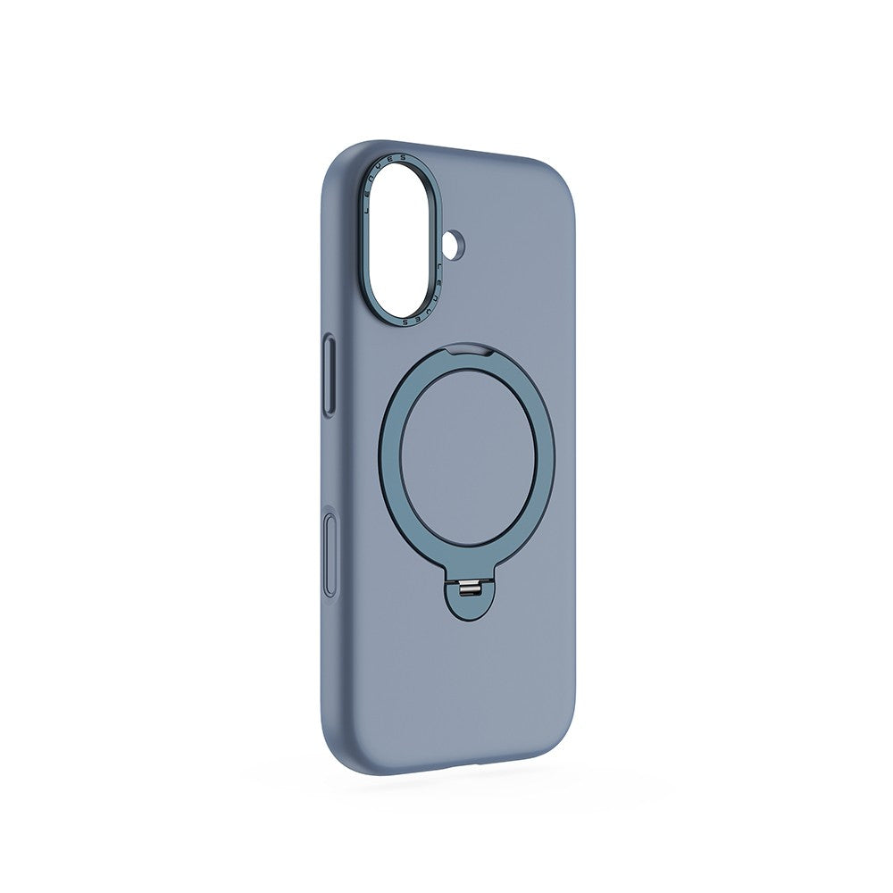Apple iPhone 17 Kılıf M-safe Şarj Özellikli Metal Standlı Sıvı Silikon Lenyes CK223 Kapak